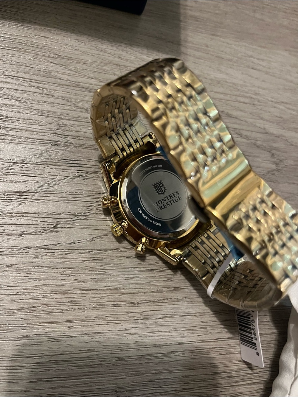 Montres Prestige MPW-0078 Men’s Gold Tone Multi-Dial Watch NWT Box - Picture 9 of 10